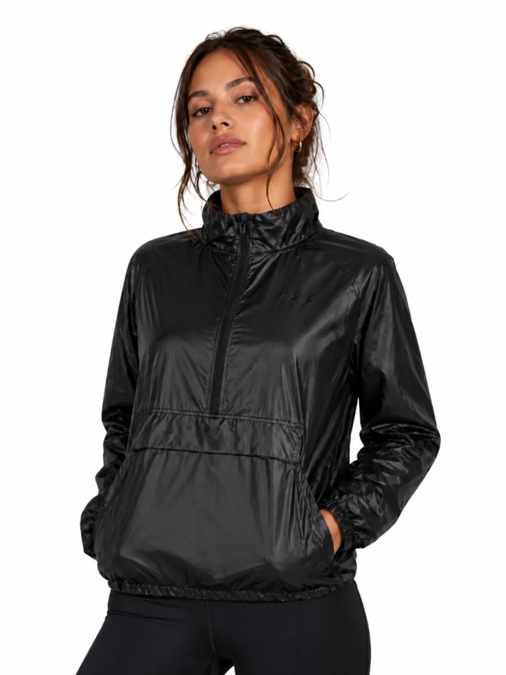 Under Armour Women's Black Lightweight Packable Windbreaker Jacket, XS
